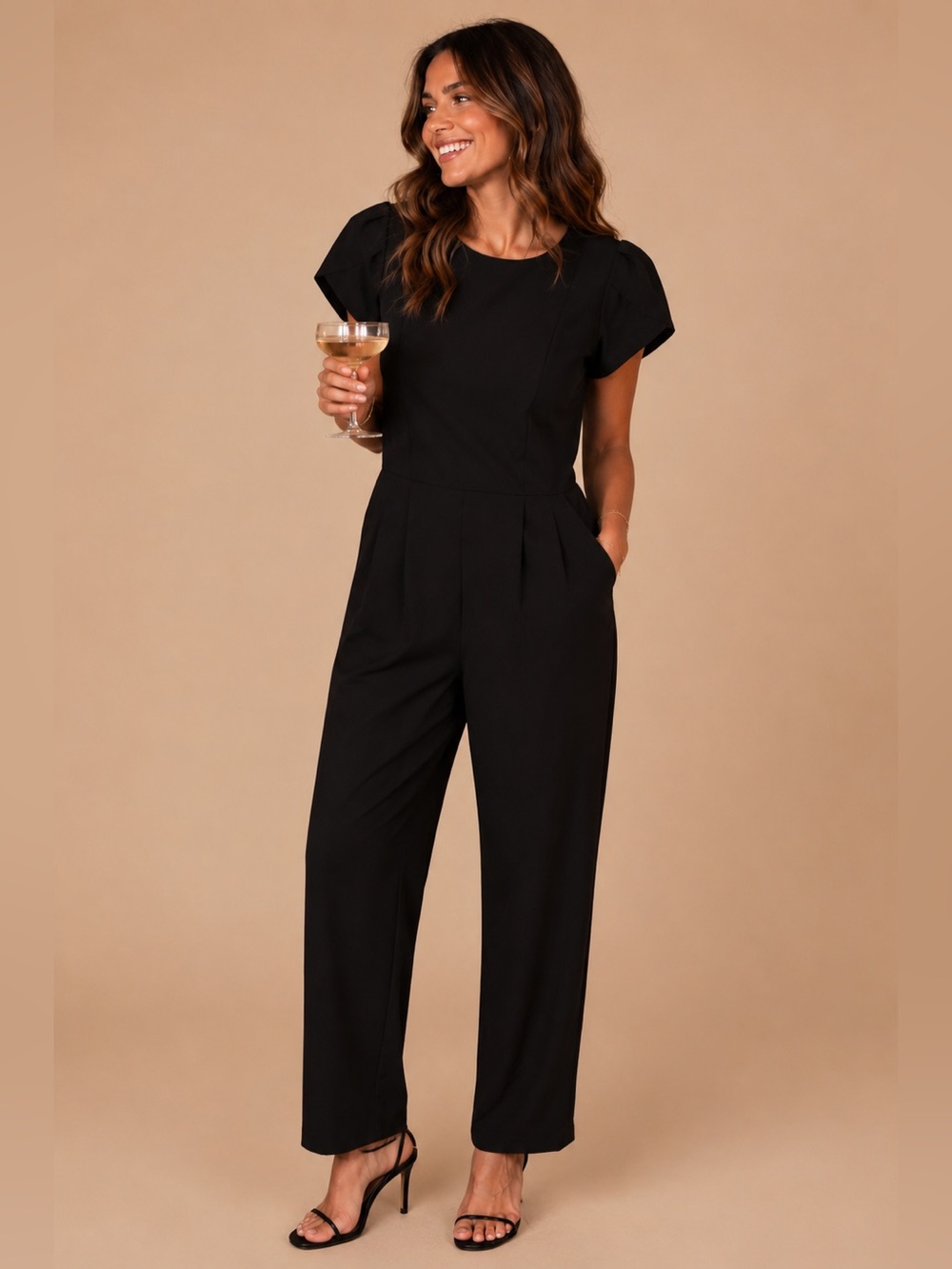 Calvin Klein Black Tailored Jumpsuit | Size 4 | Puff Sleeve | NWOT | Cocktail